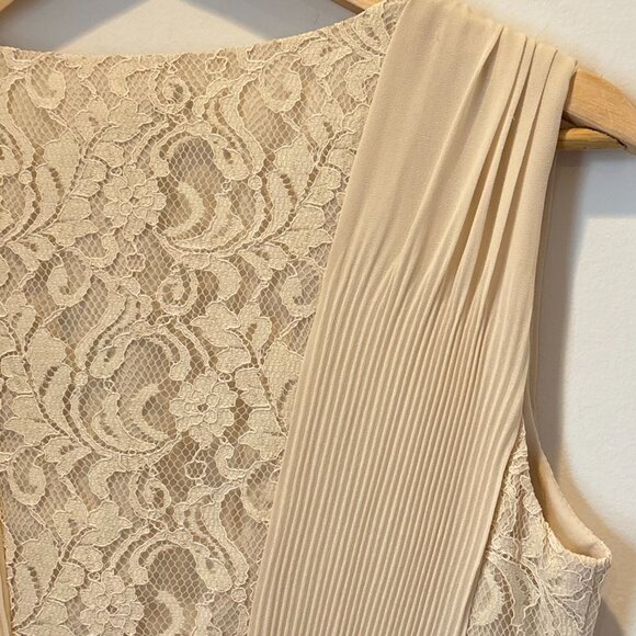 Forever21 Accordion Lace Romantic Fairy Dress Neutral Cream Small-Medium NEW - Picture 15 of 15